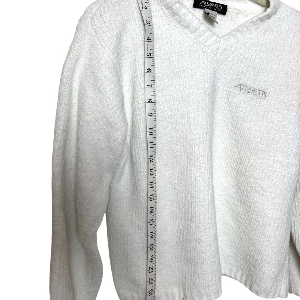 Atlantis Fleece White Long-Sleeve Pullover, S - Picture 6 of 8